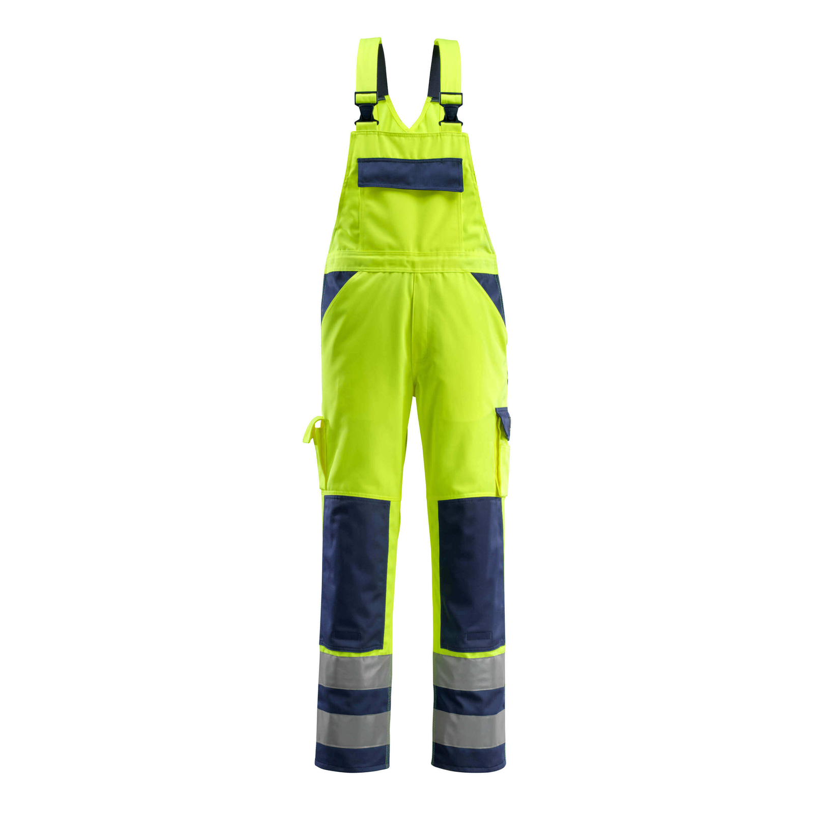 Salopette avec poches genouillères SAFE COMPETE Hi-vis Jaune/Marine Entrejambe 76cm MASCOT - 07169-470-171