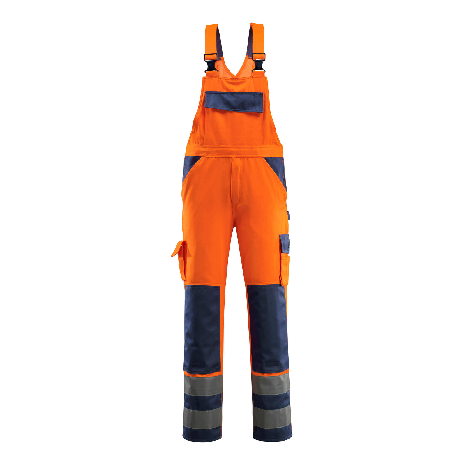 Salopette avec poches genouillères SAFE COMPETE Hi-vis Orange/Marine MASCOT - 07169-860-141