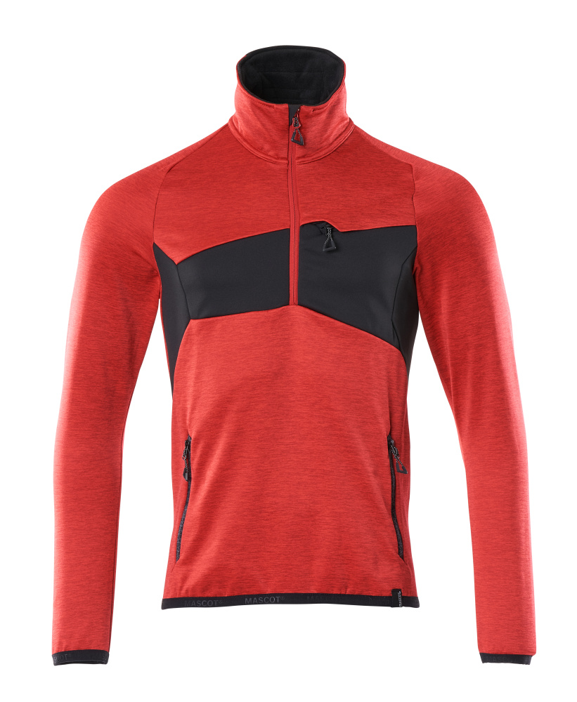 Pull polaire demi-zippé ACCELERATE Rouge trafic/Noir MASCOT - 18003-316-20209