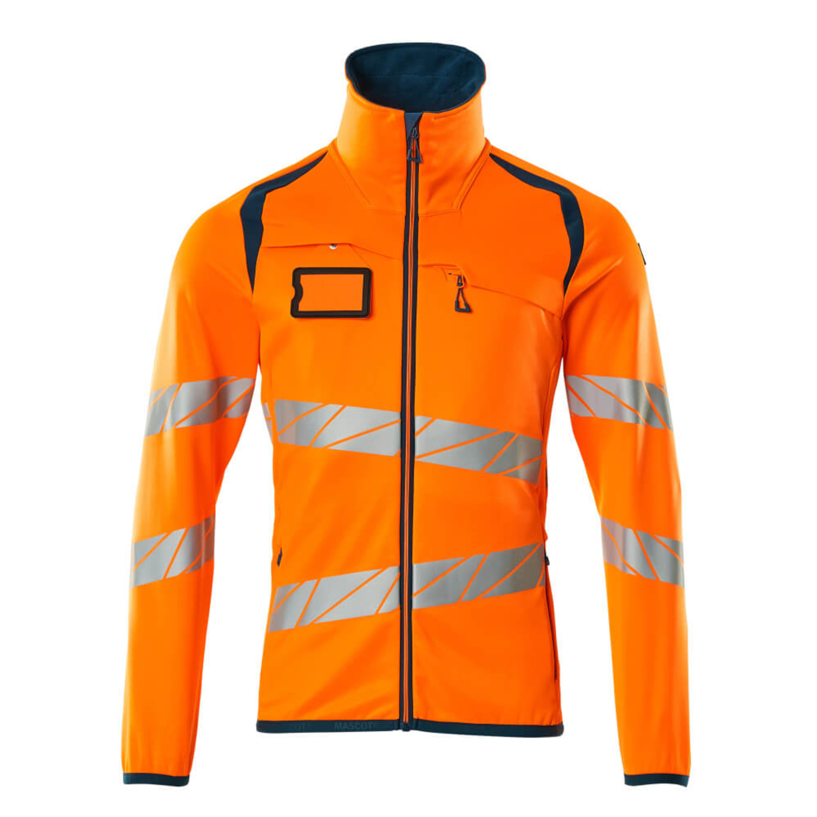 Pull polaire zippé ACCELERATE SAFE Hi-vis Orange/Bleu pétrole foncé MASCOT - 19103-315-1444