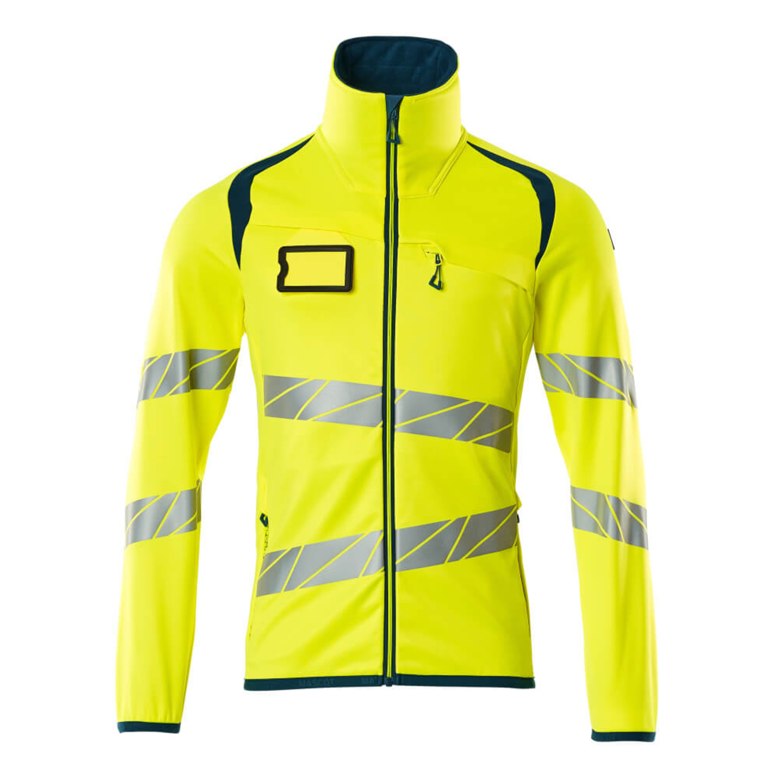 Pull polaire zippé ACCELERATE SAFE Hi-vis Jaune/Bleu pétrole foncé MASCOT - 19103-315-1744