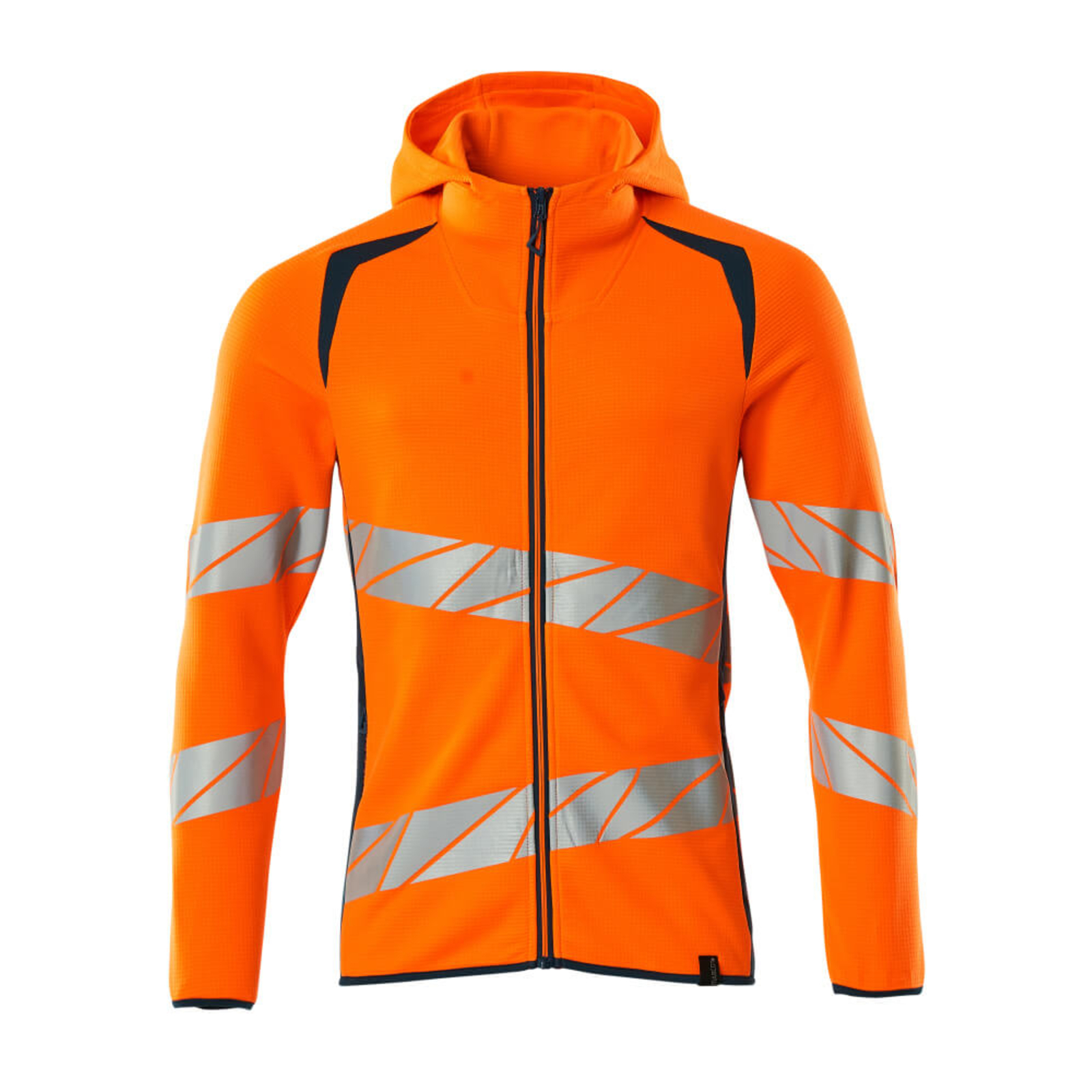 Sweat capuche zippé ACCELERATE SAFE Hi-vis Orange/Bleu pétrole foncé MASCOT - 19284-781-1444