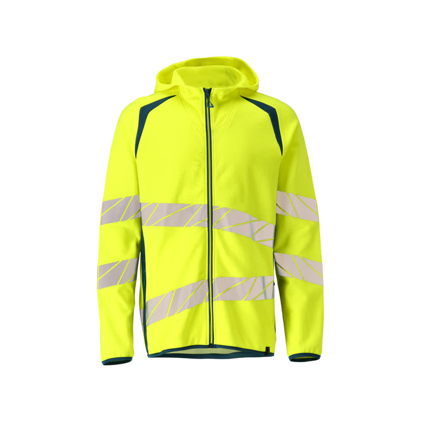 Sweat capuche zippé ACCELERATE SAFE Hi-vis Jaune/Bleu pétrole foncé MASCOT - 19284-781-1744