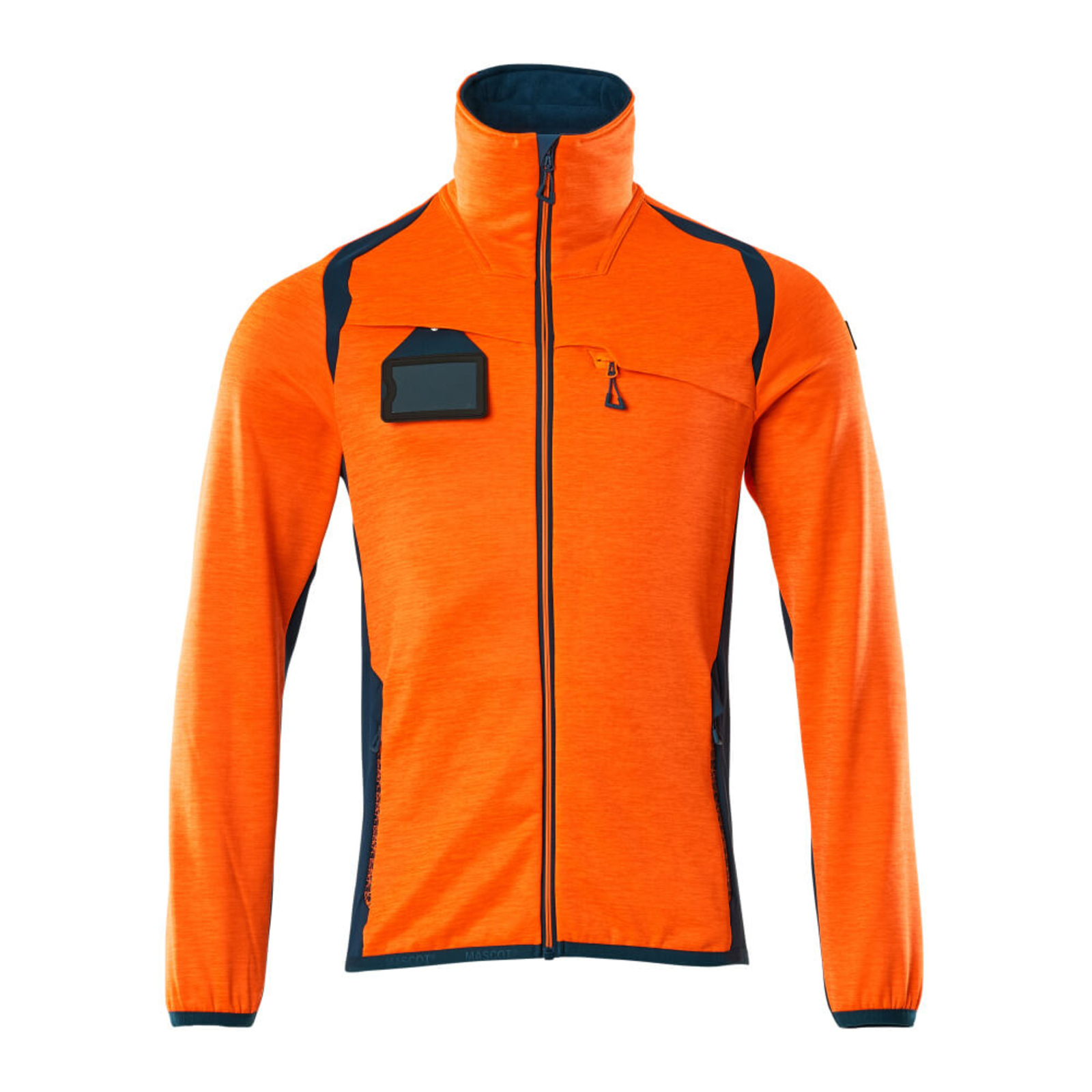 Pull polaire zippé ACCELERATE SAFE Hi-vis Orange/Bleu pétrole foncé MASCOT - 19403-316-1444