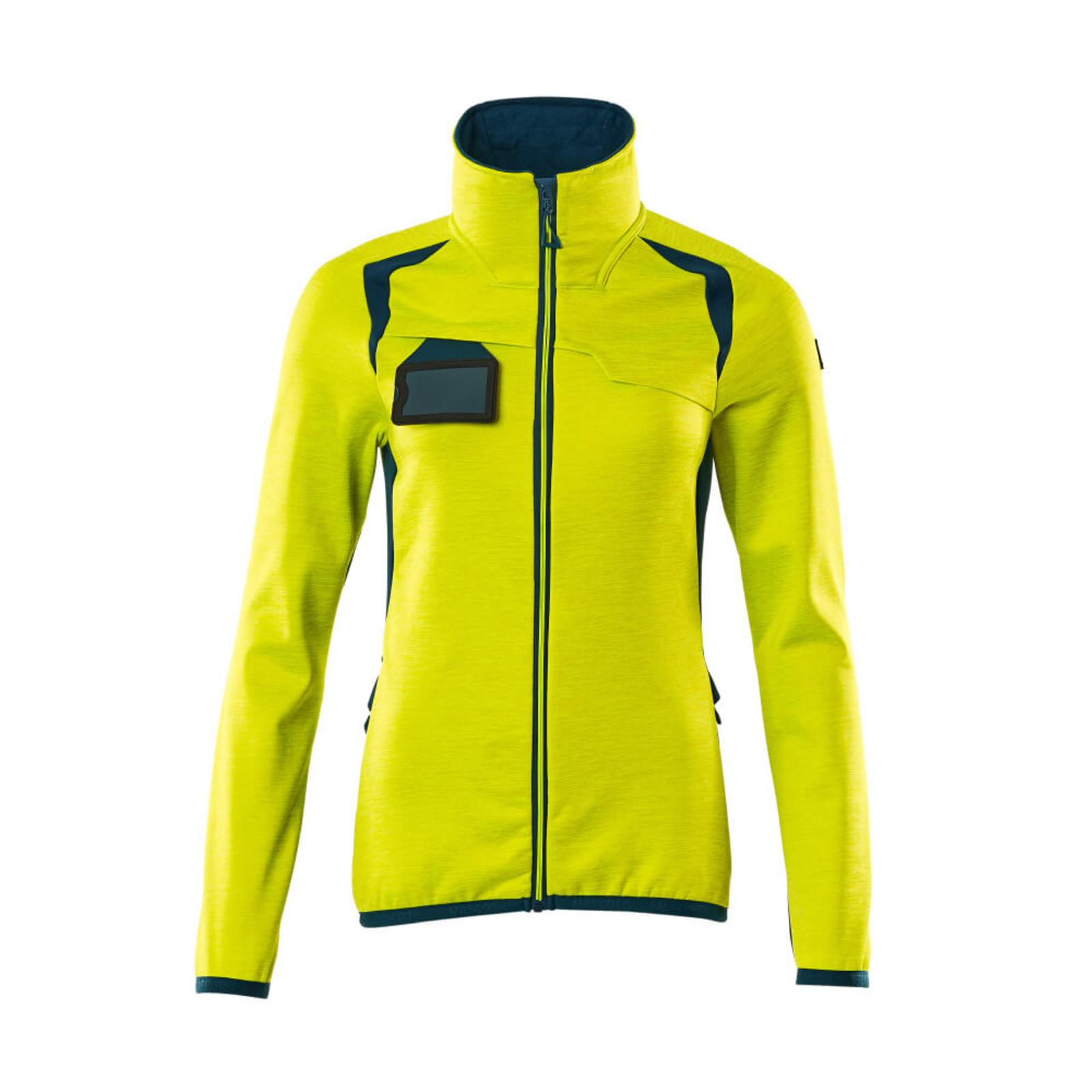 Pull polaire zippé ACCELERATE SAFE Hi-vis Jaune/Bleu pétrole foncé MASCOT - 19453-316-1744