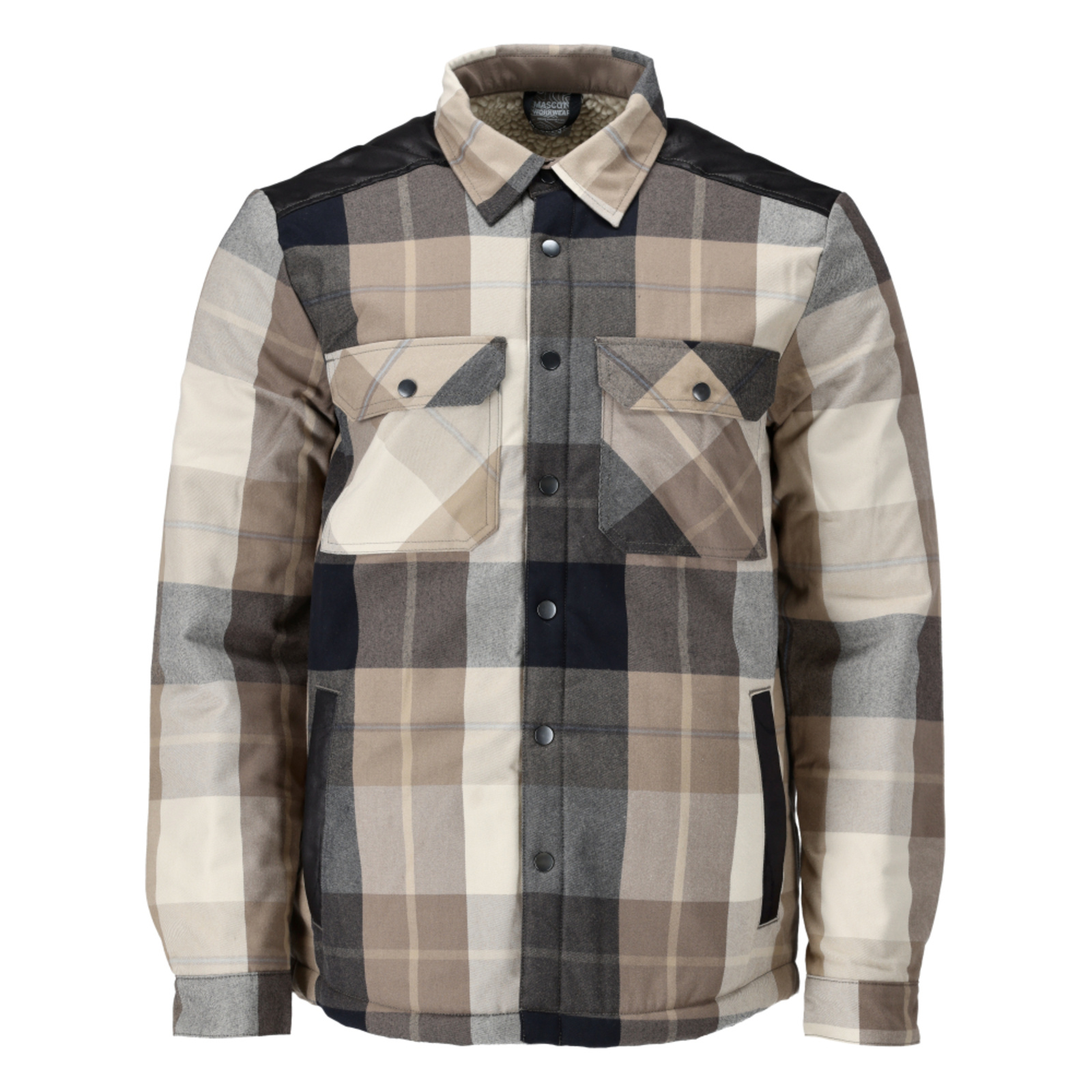 Chemise avec doublure fourrure CUSTOMIZED À carreaux brun taupe MASCOT - 23104-446-599