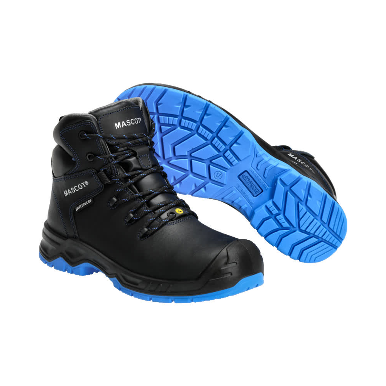 Bottines de sécurité Noir/Bleu roi S7S Cuir MASCOT - F0141-902-0901