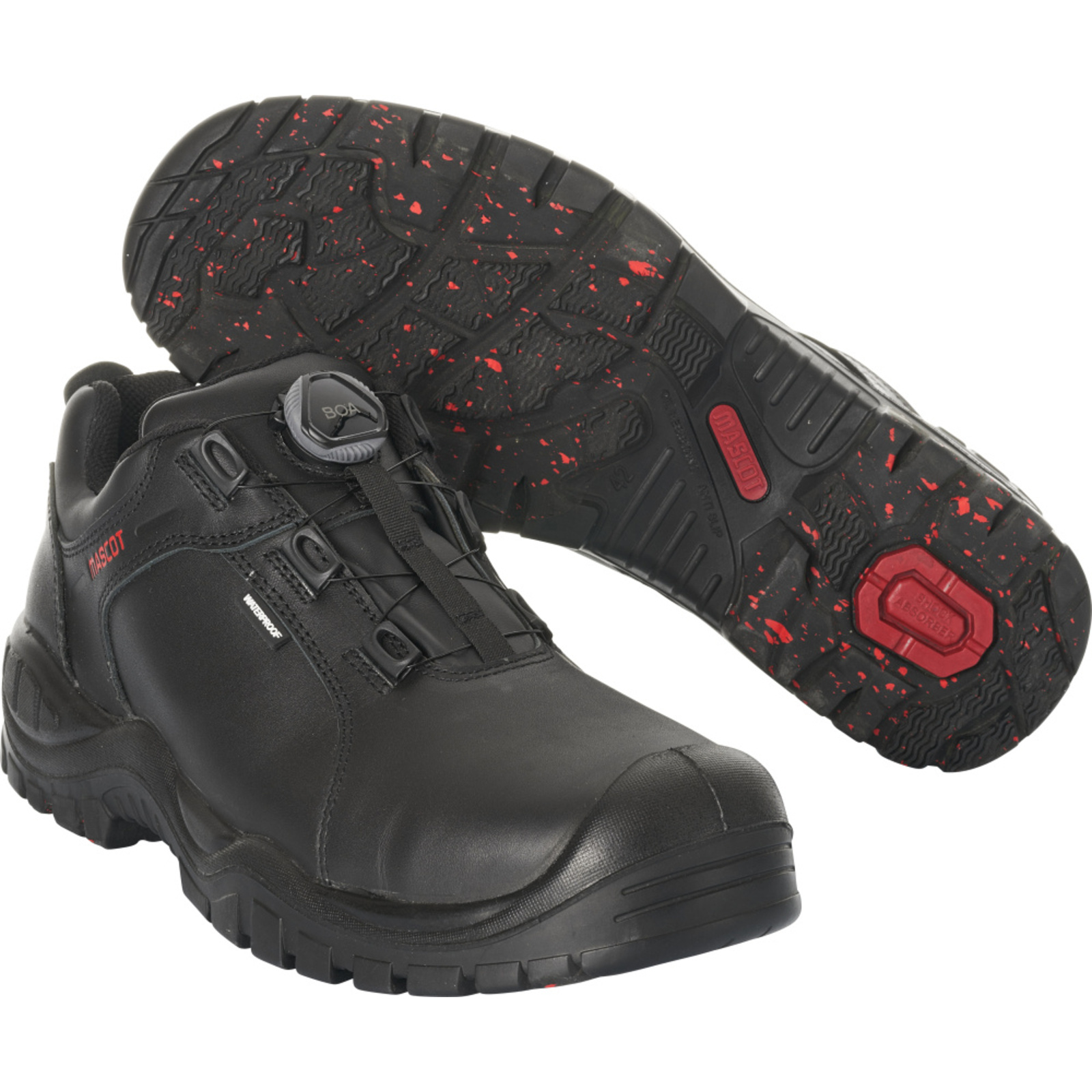 Chaussures de sécurité basses Noir S3 BOA imperméable Cuir MASCOT - F0460-902-09