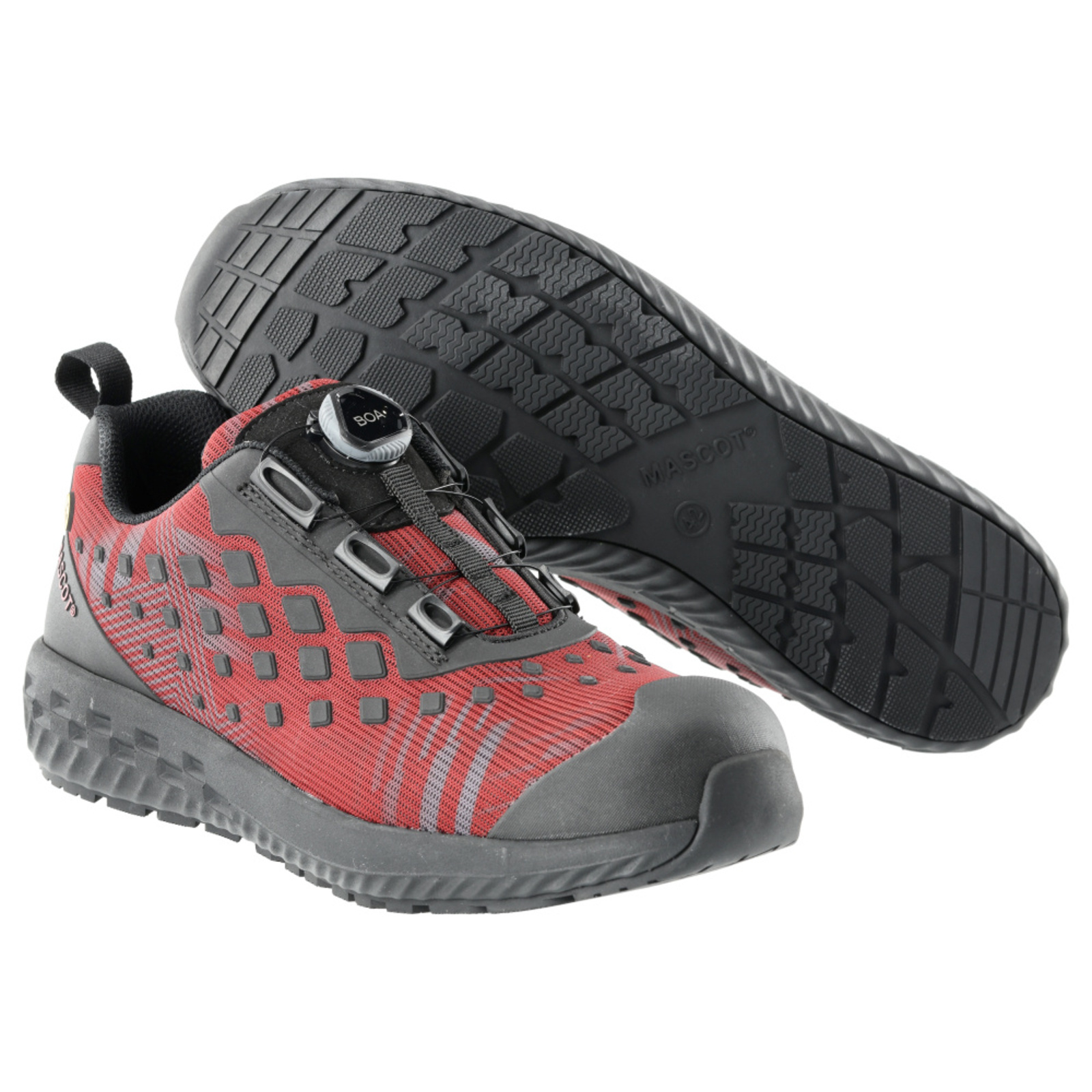 Chaussures de sécurité basses Rouge automne/Noir S1PL BOA Polyamide MASCOT - F0650-704-2409