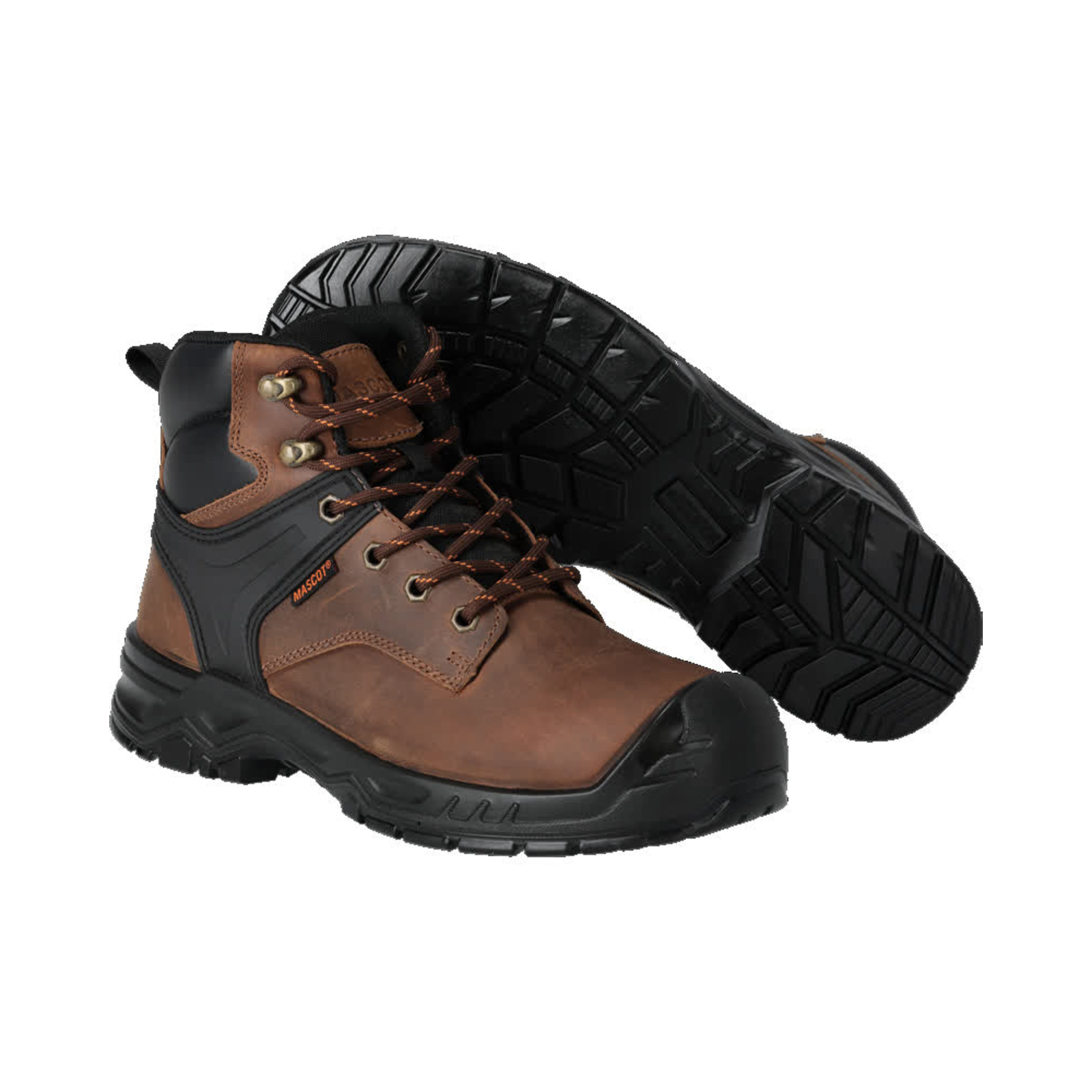 Chaussures de sécurité hautes Brun noisette/Noir S3S Cuir MASCOT - F1002-715-5409