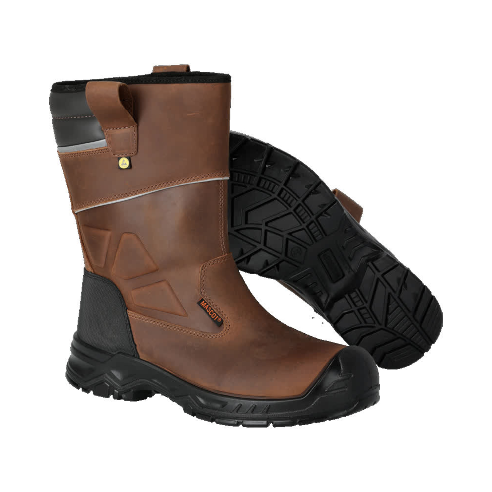 Bottes de sécurité Brun noisette/Noir S3S Cuir MASCOT - F1003-715-5409