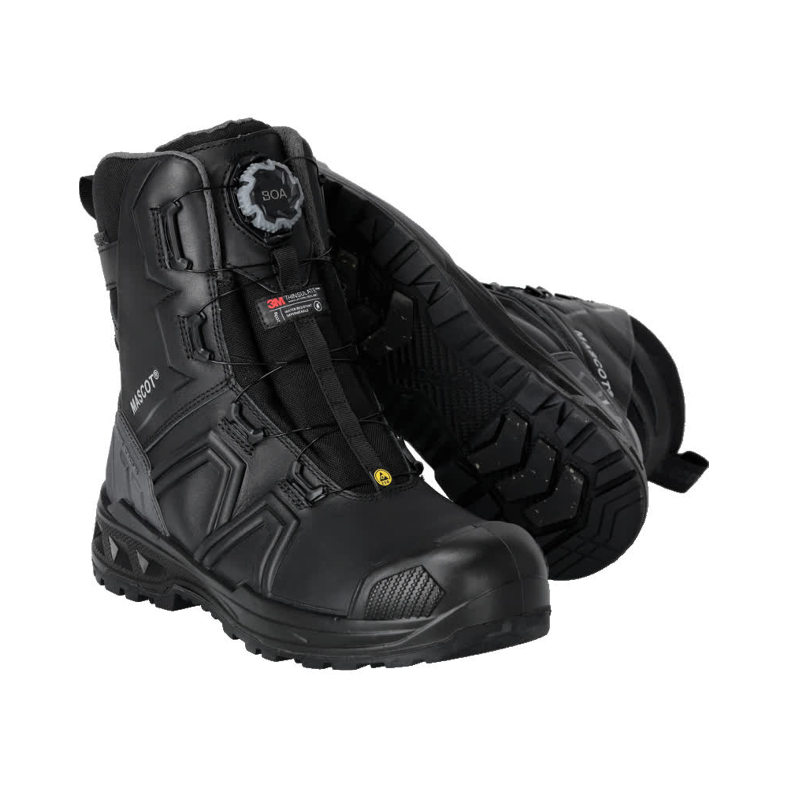 Chaussures de sécurité hautes Noir S7S BOA Cuir MASCOT - F1105-902-09