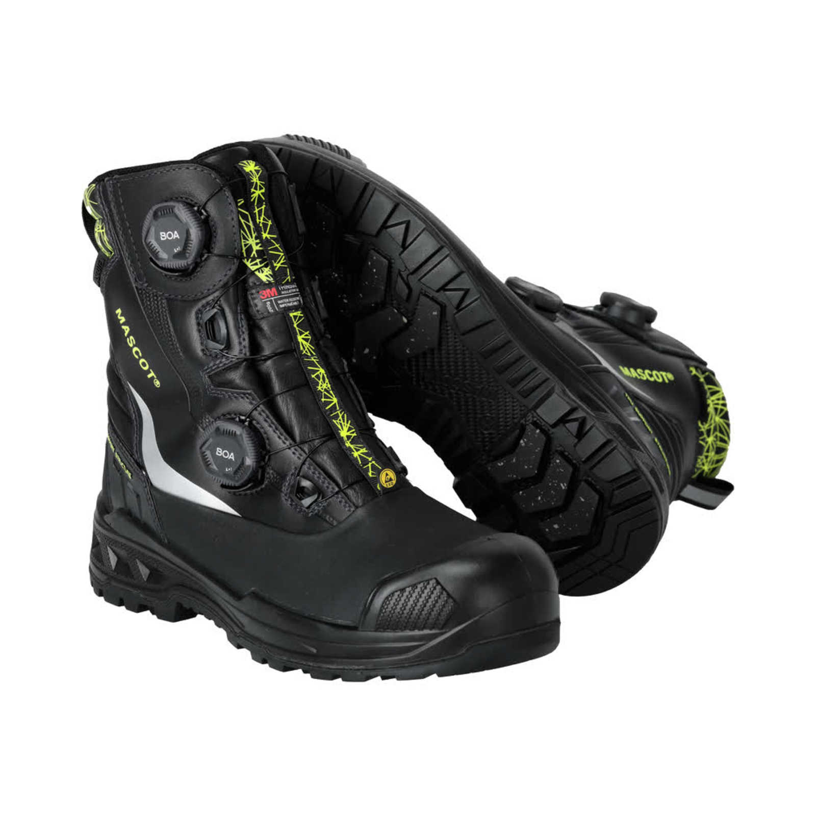 Chaussures de sécurité hautes Noir S7S BOA imperméable Cuir MASCOT - F1301-902-09
