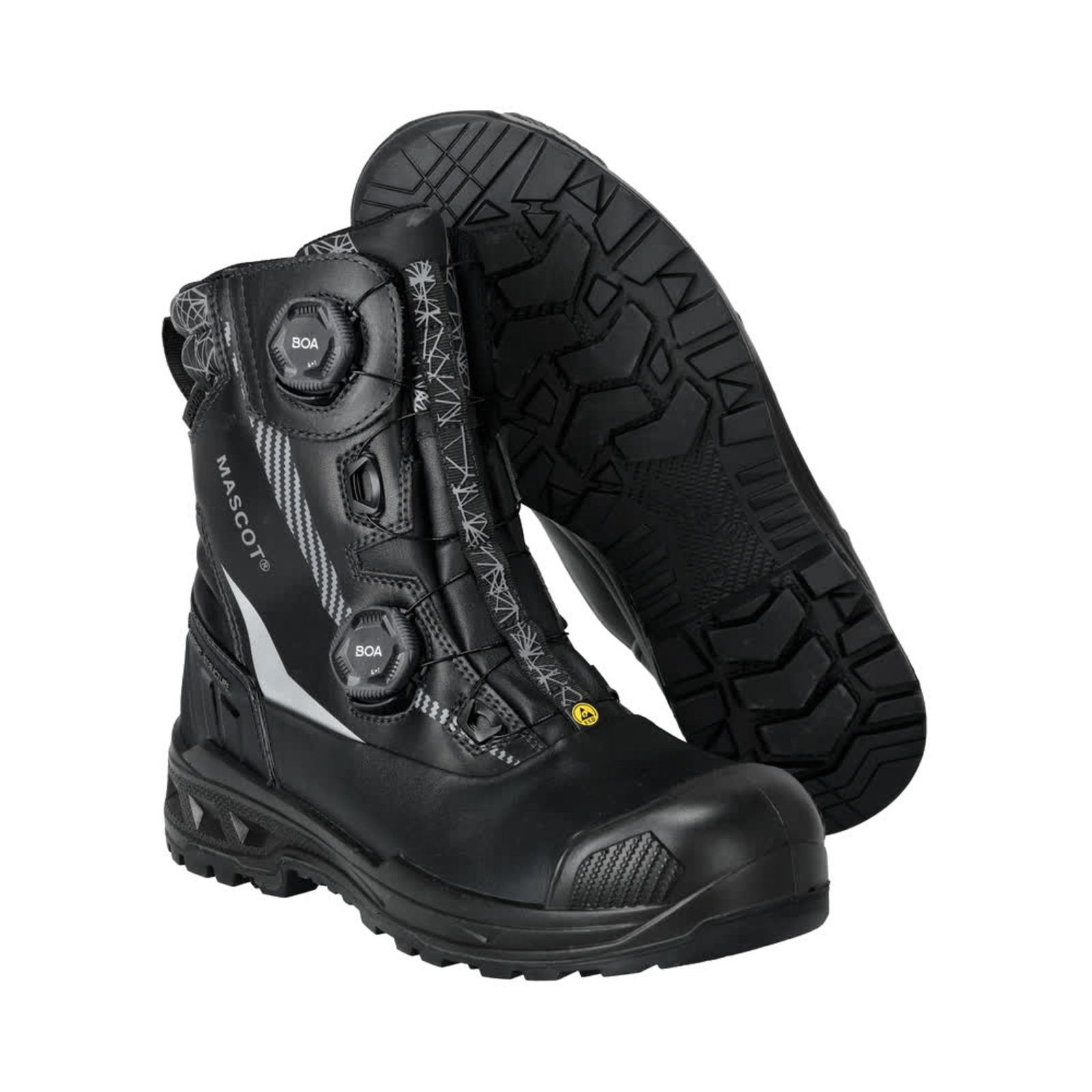 Chaussures de sécurité hautes Noir S7S BOA imperméable Cuir MASCOT - F1304-902-09