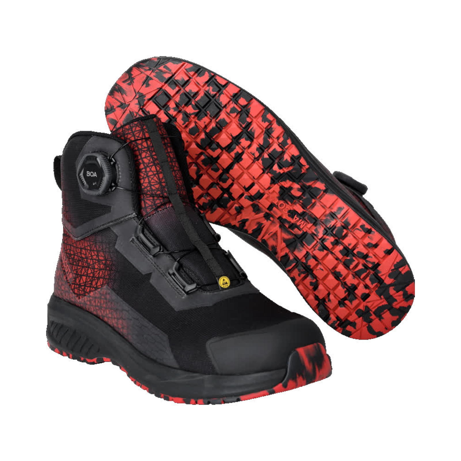 Bottines de sécurité Noir/Rouge trafic S3S BOA MASCOT - F1502-909-09202