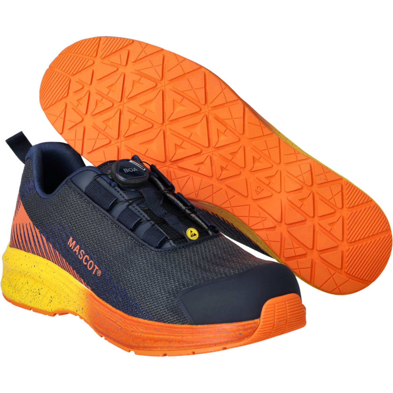 Chaussures de sécurité basses Marine foncé/Orange S1PS BOA MASCOT - F1601-909-01098
