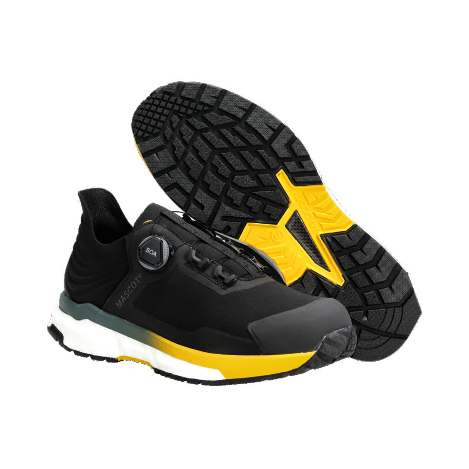 Chaussures de sécurité basses Noir/Jaune soleil S3S BOA Polyamide MASCOT - F1680-704-0977