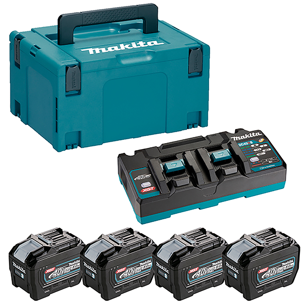 Pack energie Makita 40 v max 4 batteries 8 Ah + 1 chargeur double 1910A83