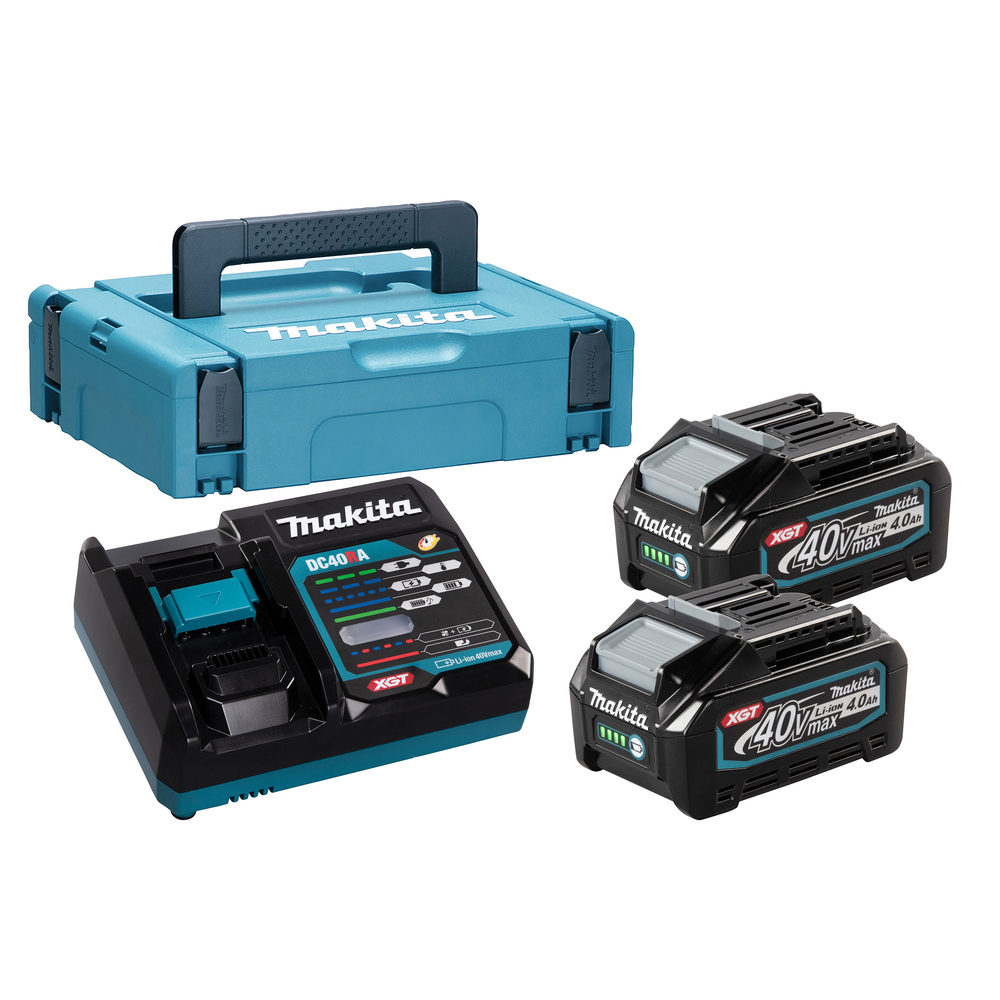 Pack MAKITA 40 V MAX 2 batteries 4 Ah BL4040 + chargeur DC40RA en MAKPAC1 191J97-1