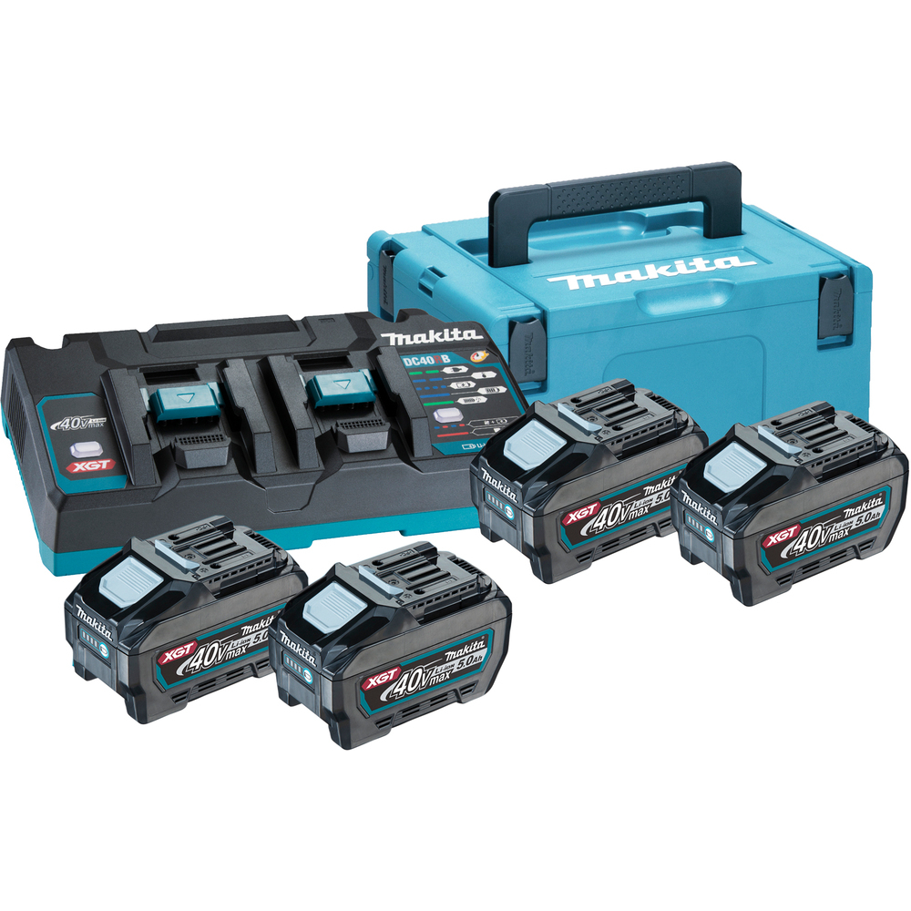 PowerPack XGT 4 batteries 5Ah BL4050F + chargeur double DC40RB - MAKITA - 191U42-2