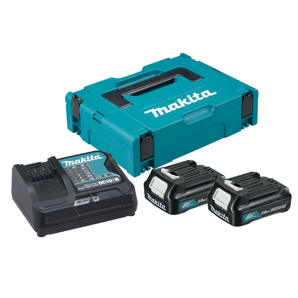 PACK 2xBL1021B + DC10SB + MAKPAC - MAKITA - 197658-5