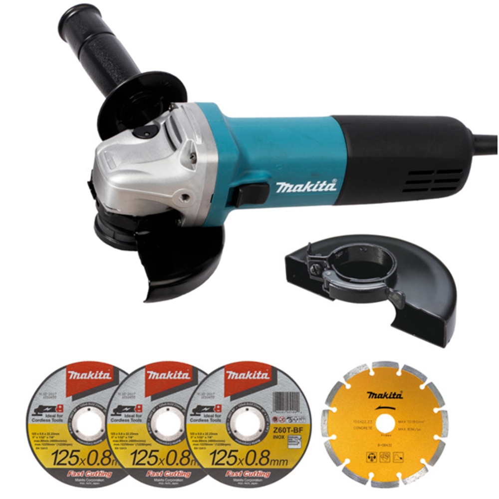 MEULEUSE D125 MM 840 W + KIT D'ACCESSOIRES - MAKITA - 9558HNRGK1