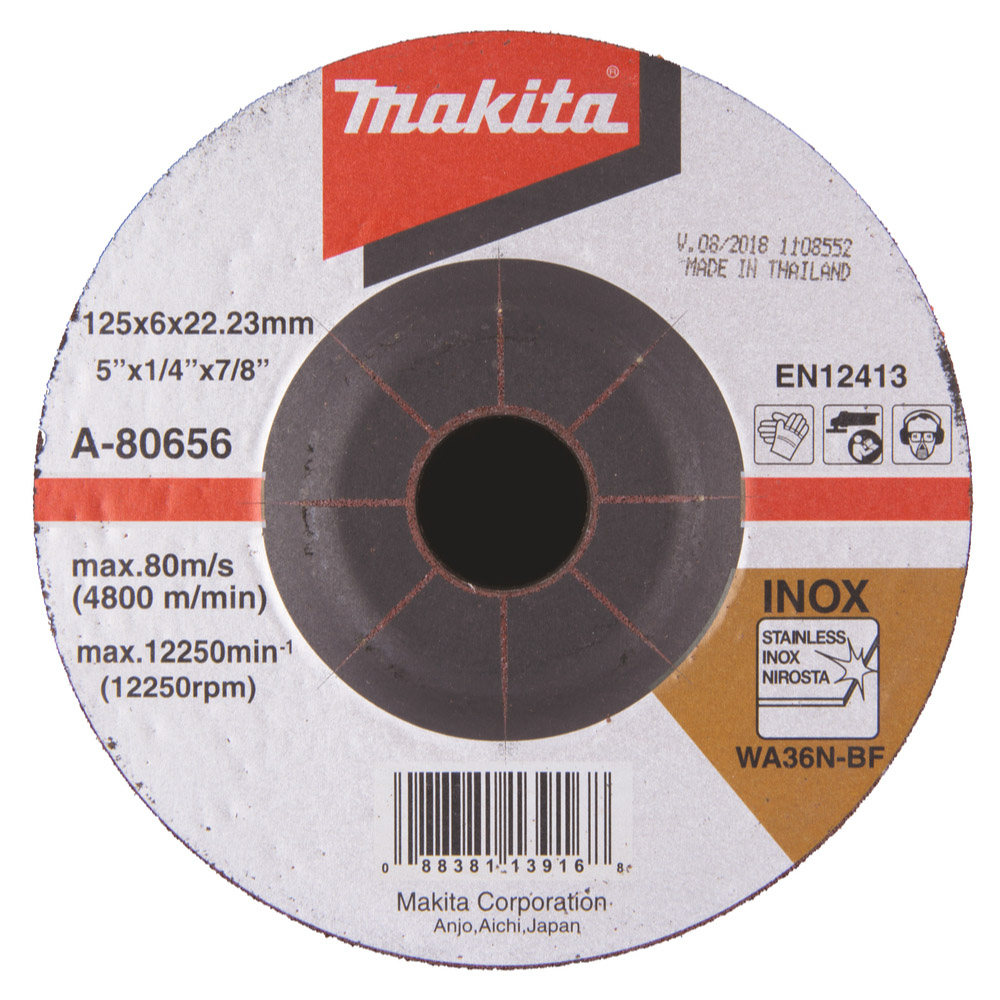 MEULE INOX 125X6 WA36N 2,5G - MAKITA - A-80656