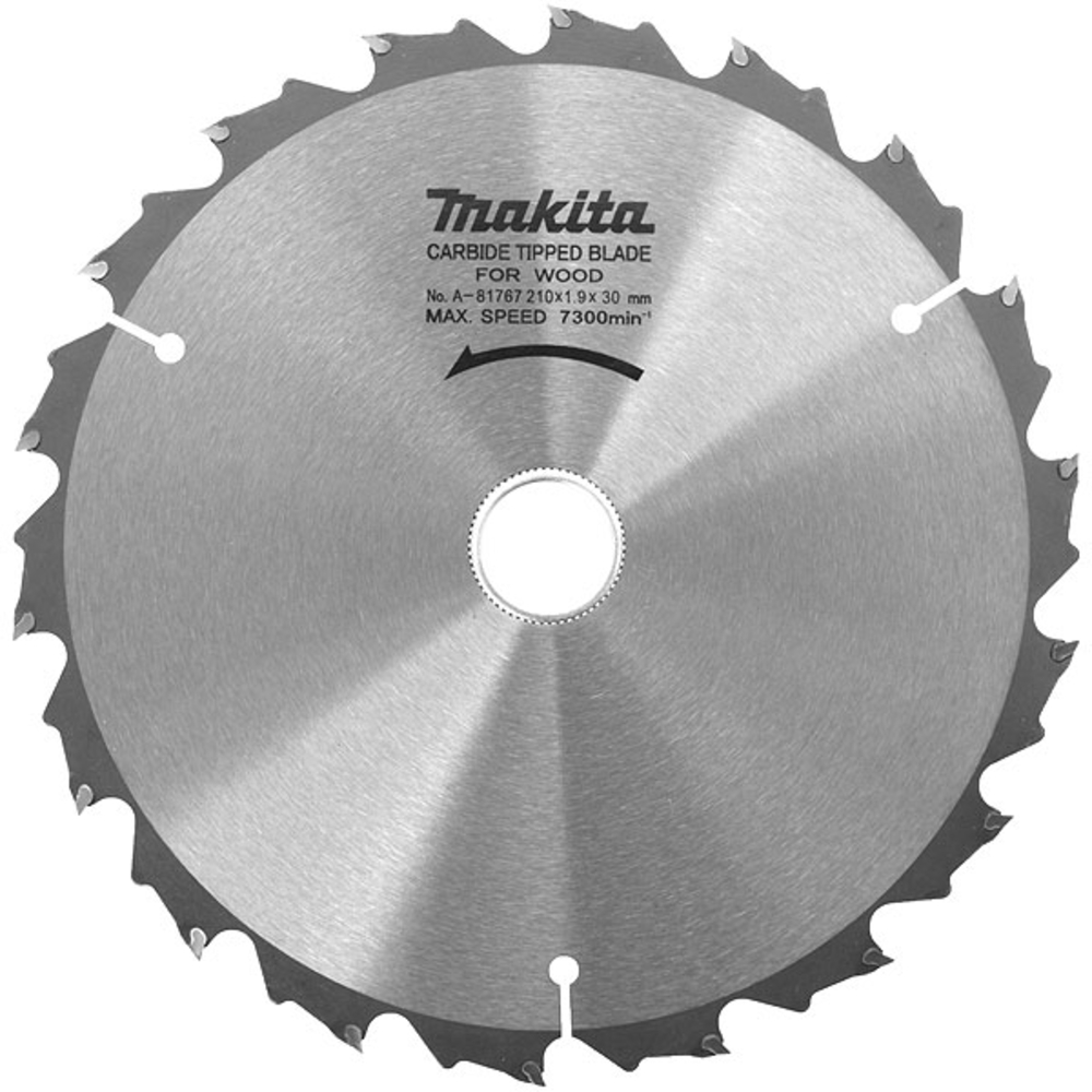 LAME CARBURE BOIS D210 MM POUR SCIES CIRCULAIRES RADIALES ET À ONGLETS ET SUR TABLES -A-81767 MAKITA - A-81767