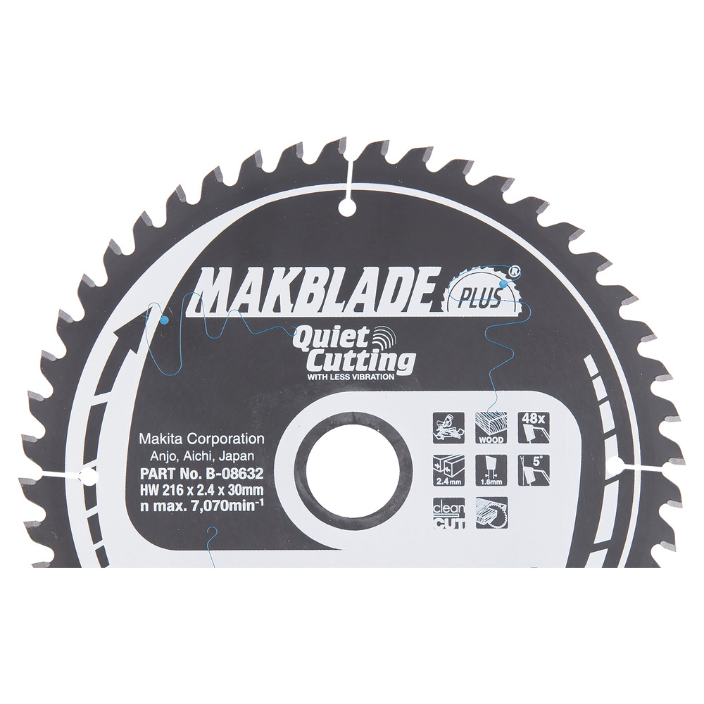 Lames carbure ''Makblade Plus'' Bois, pour scies radiales et à onglets 216/30/32 - MAKITA - B-08632