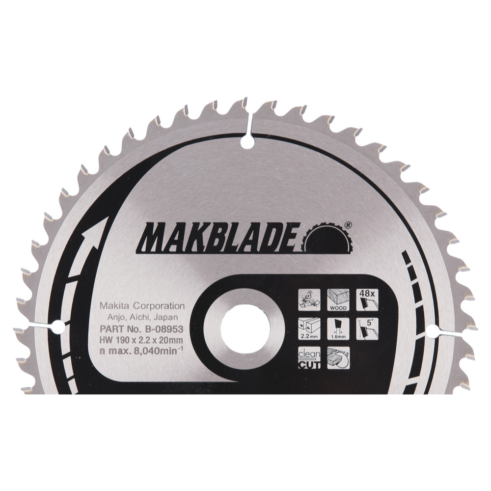LAMES CARBURE ''MAKBLADE'' BOIS, POUR SCIES RADIALES ET À ONGLETS D190 MM - MAKITA - B-08953