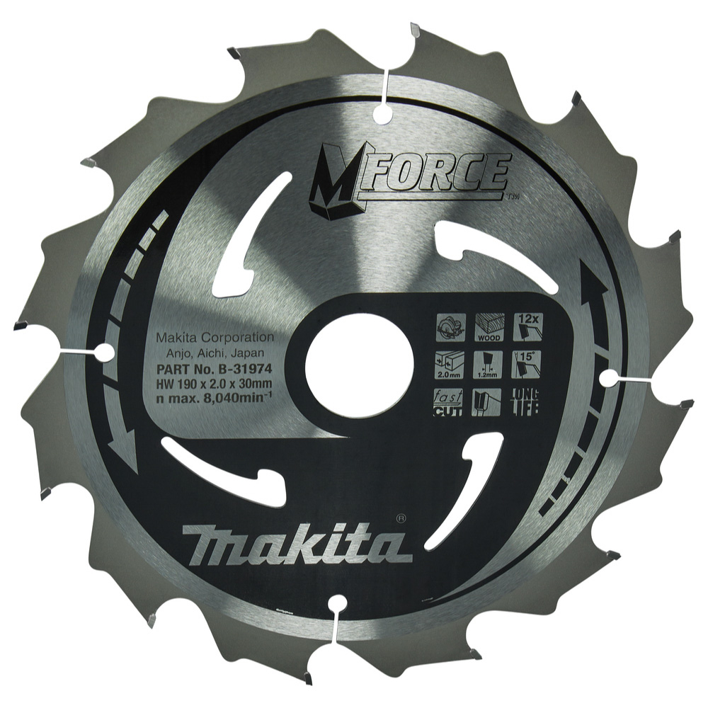 Lame de scie circulaire, M-Force T.C.T, 190 x 30 mm, 12 dents - MAKITA - B-31974