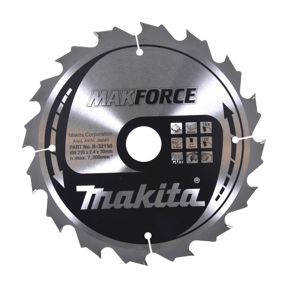 Lame de scie circulaire, Makforce TCT 210 x 30 mm 16 dents - MAKITA - B-32150