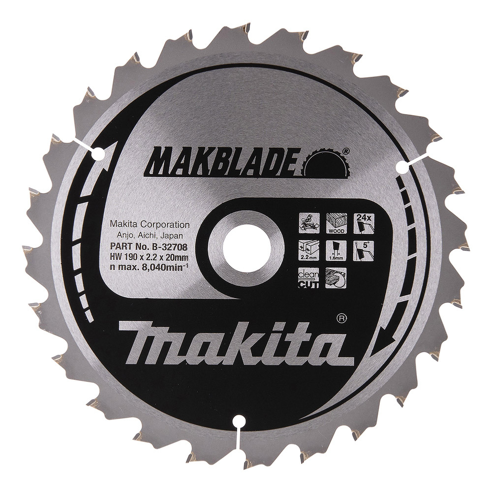 LAME CARBURE MAKBLADE BOIS 190X20MM 24 DENTS - MAKITA - B-32708