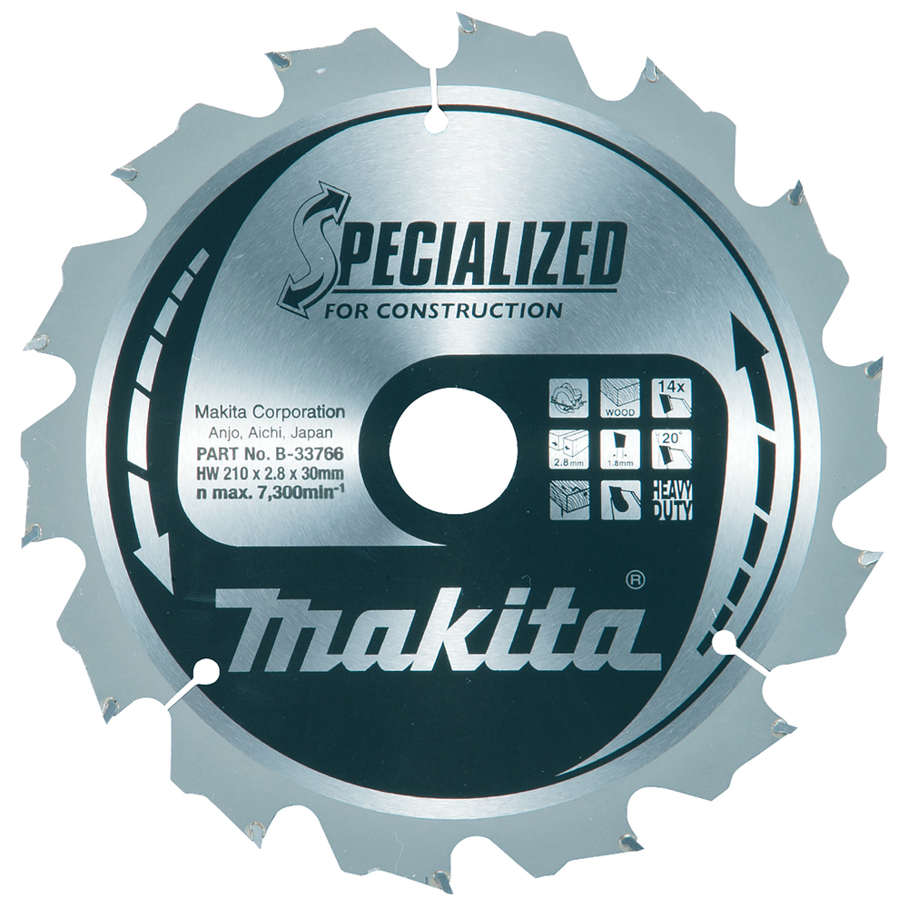 Lame de scie circulaire alliage TCT spécialisé 210 x 30 mm 14 dents - MAKITA - B-33766
