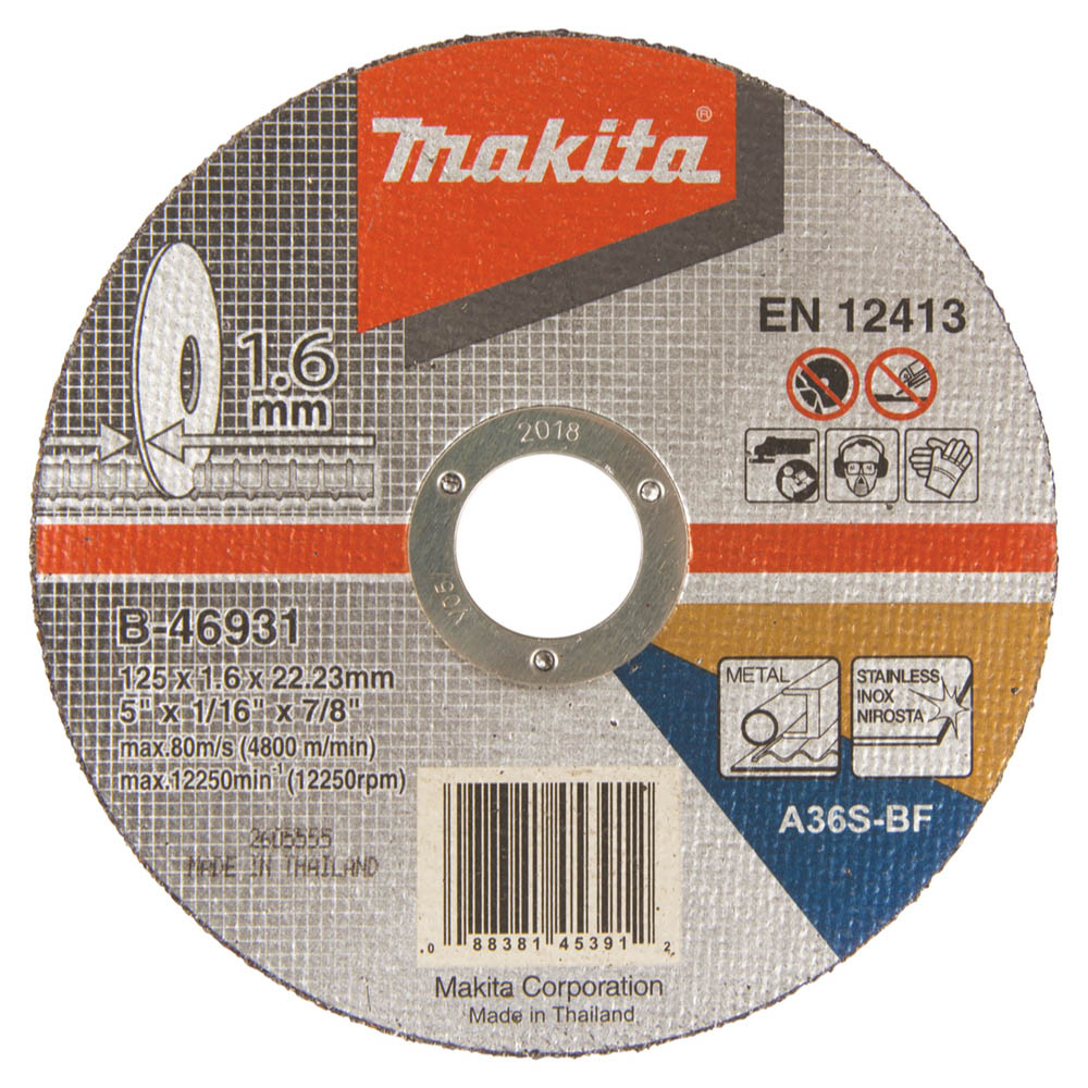 DISC TRONC 125x1,6 METAL/INOX MAKITA - B46931