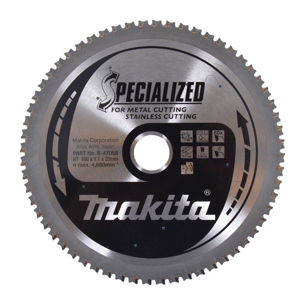 LAME CARBURE INOX/METAL SPE MET+BATT 150X20MM 60D - MAKITA - B-47058
