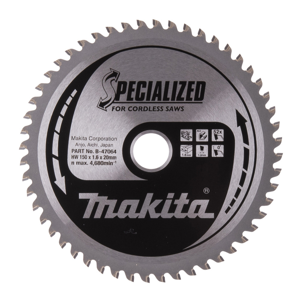 LAME CARBURE ALU 150x20x52D - MAKITA - B-47064