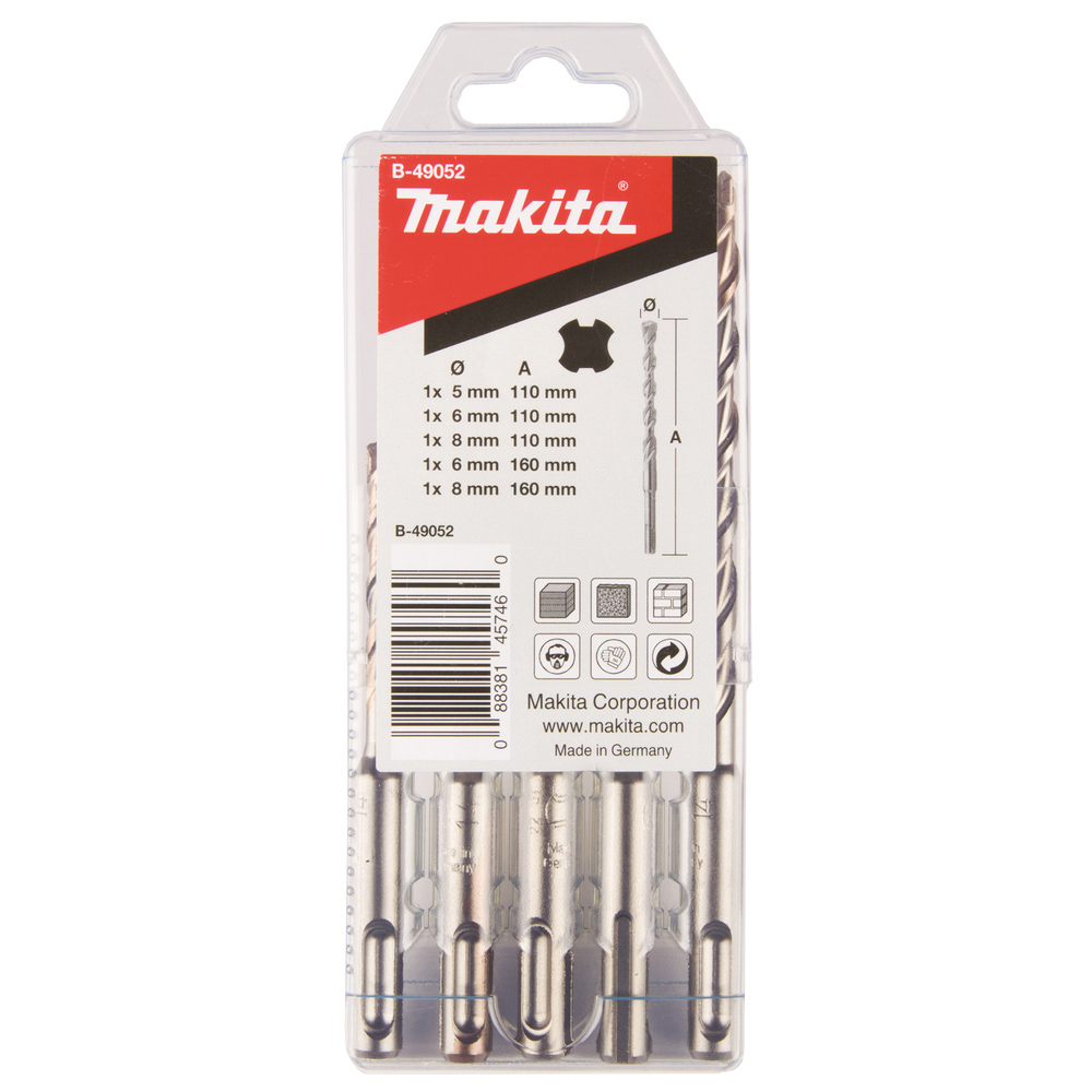 COFFRET MAKITA DE 5 FORETS SDS-PLUS 2 TAILLANTS MAK 2 -B-49052