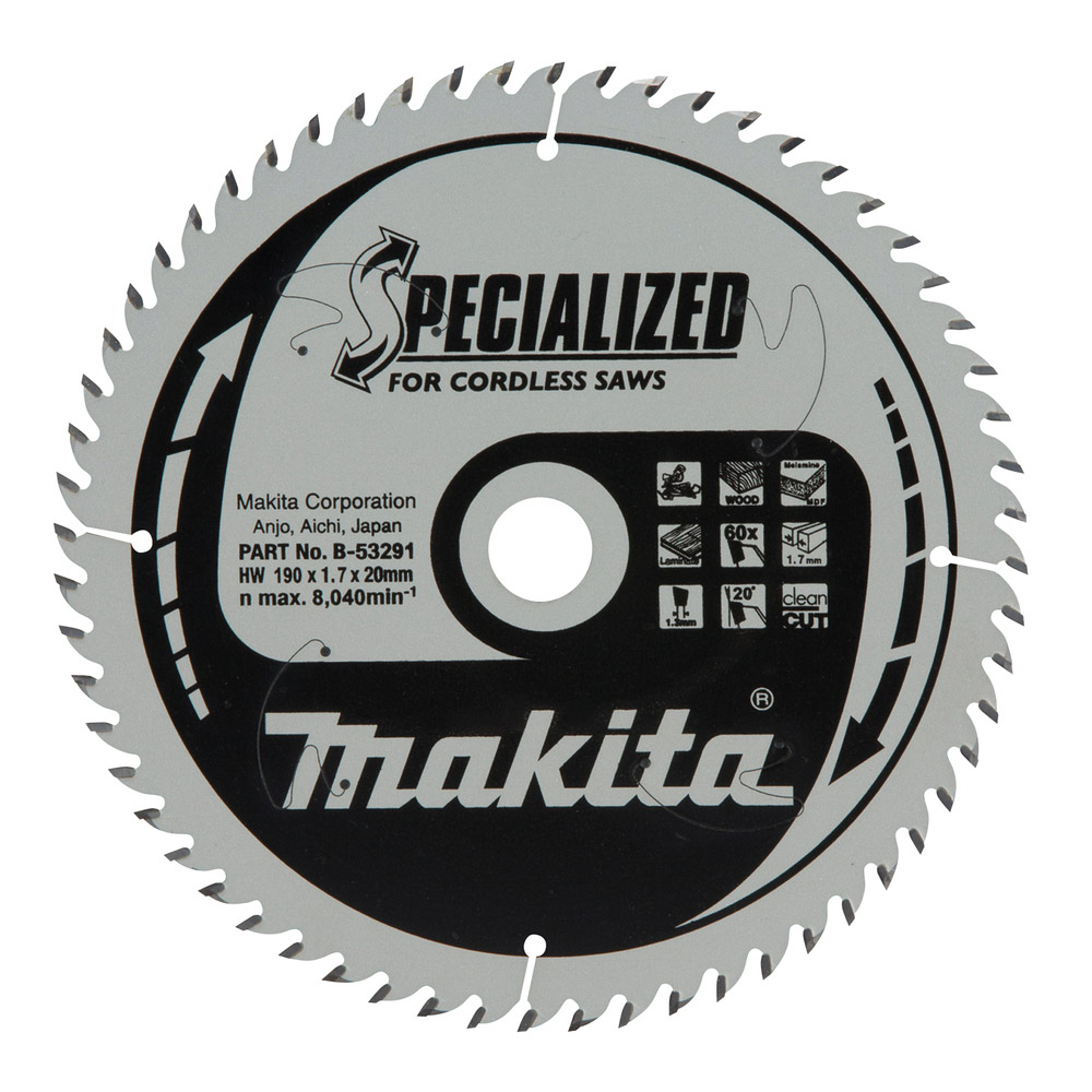 LAME TCT MDF 190x20MM 60DENTS - MAKITA - B-53291