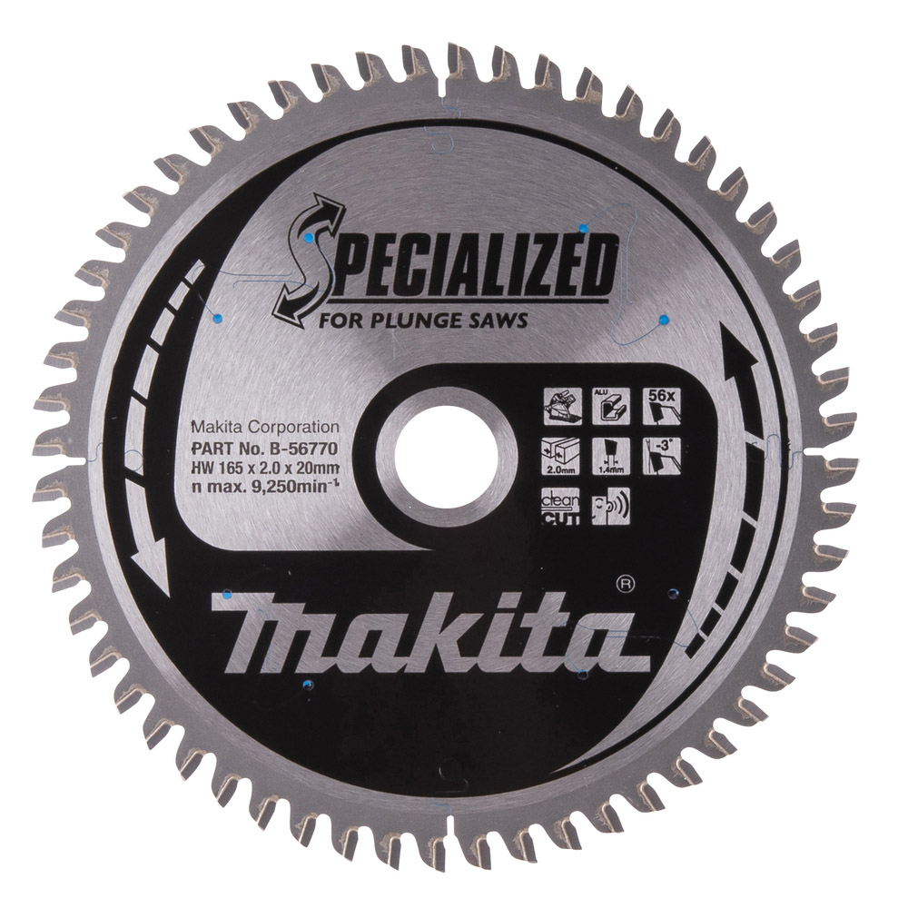 LAME CARBURE ALUMINIUM SPE PLO+BATT 165X20MM 56D - MAKITA - B-56770