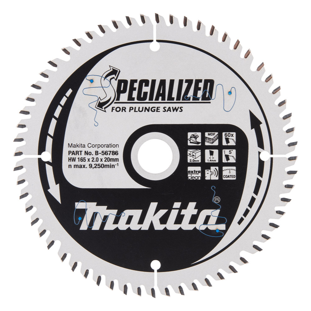 LAME CARBURE MDF SPE PLO+BATT 165X20MM 60D - MAKITA - B-56786