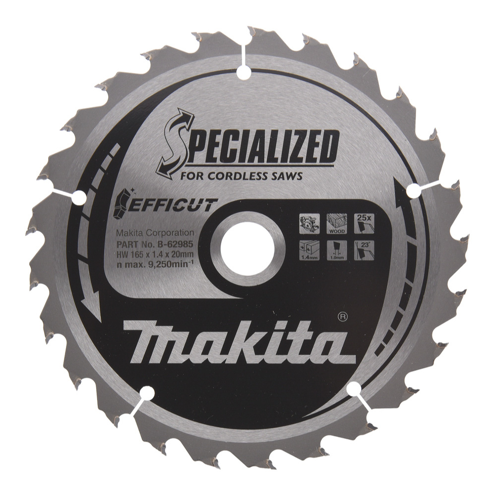 LAME CARBURE EFFICUT BOIS 165x20x25D - MAKITA - B-62985