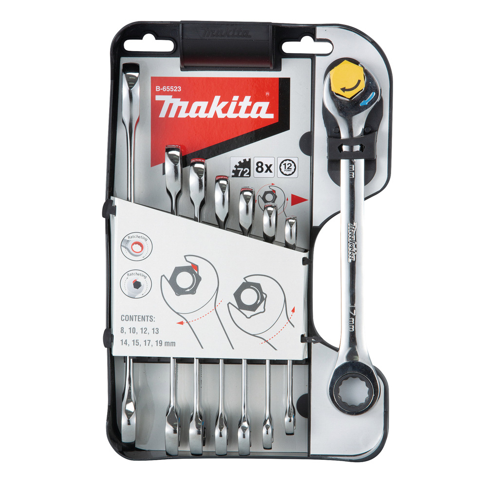 JEU DE 8 CLES MIXTES A SERRAGE RAPIDE MAKITA - B65523