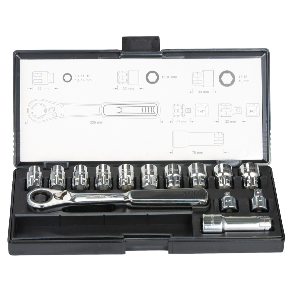 ENSEMBLE CLE A CLIQUET ORIENTABLE 14PCS MAKITA - B65595