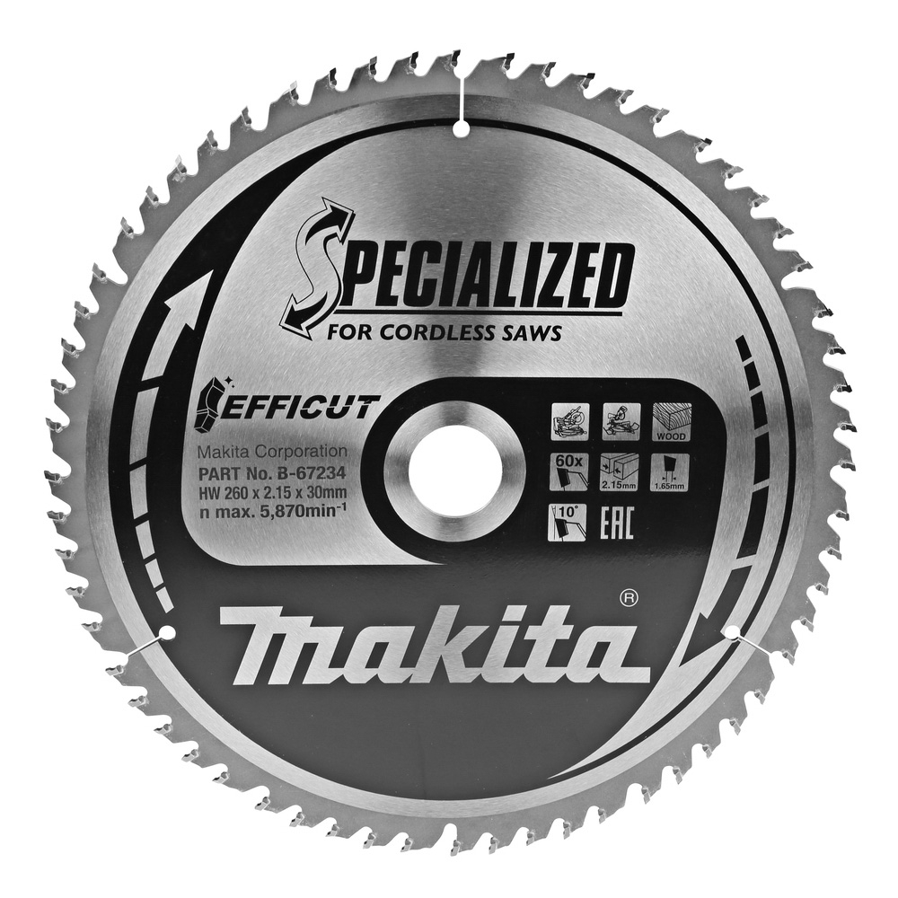 LAME CARBURE EFFICUT 260x30x60T - MAKITA - B-67234