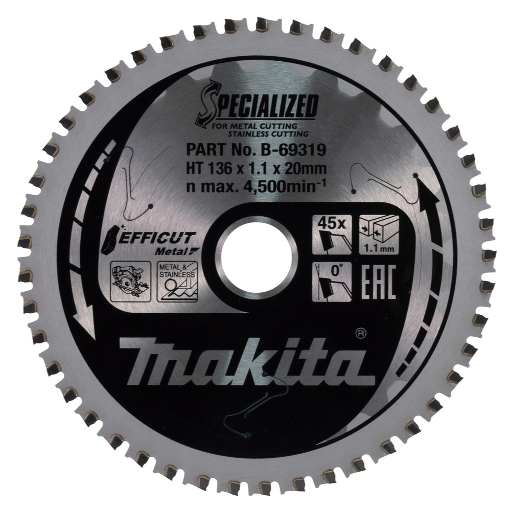 LAME CARB MET INOX EFFICUT 136X20MM 45D - MAKITA - B-69319