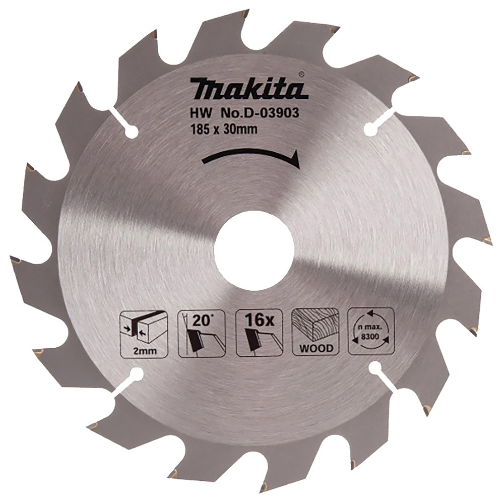 LAME CARBURE MAKITA Ø 185 MM STANDARD BOIS POUR SCIES CIRCULAIRES -D-03903