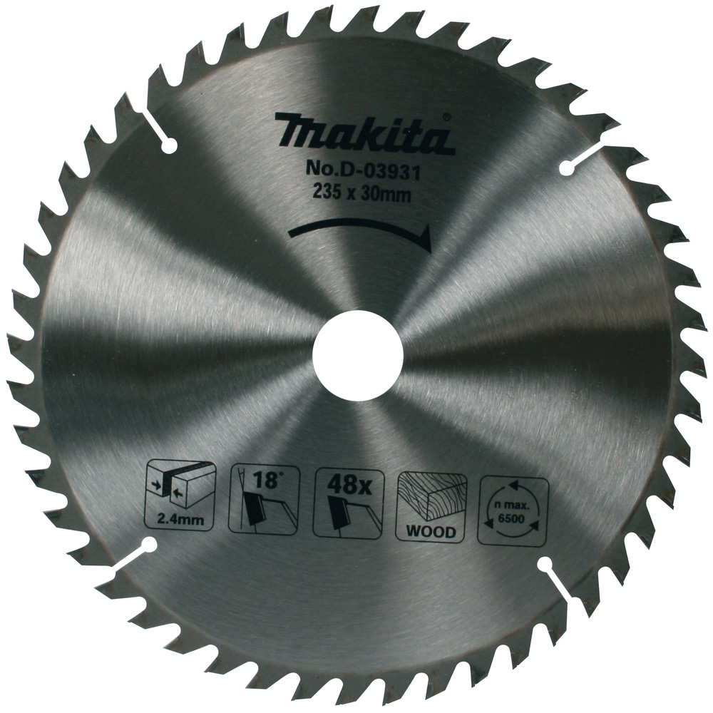 LAME CARBURE D235 MM STANDARD BOIS POUR SCIES CIRCULAIRES 48 DENTS - MAKITA - D-03931