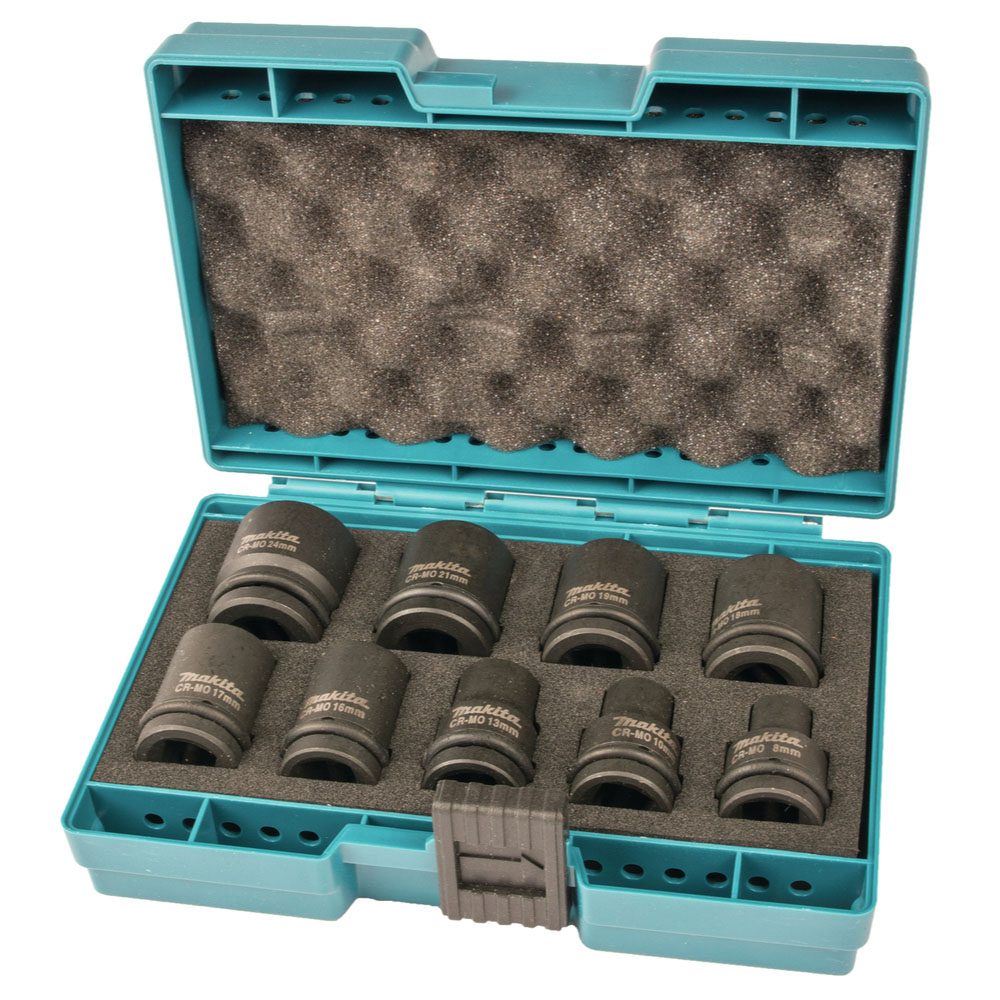 COFFRET 9 DOUILLES POUR BOULONNEUSES A CHOC 1/2'' - MAKITA - D-41517