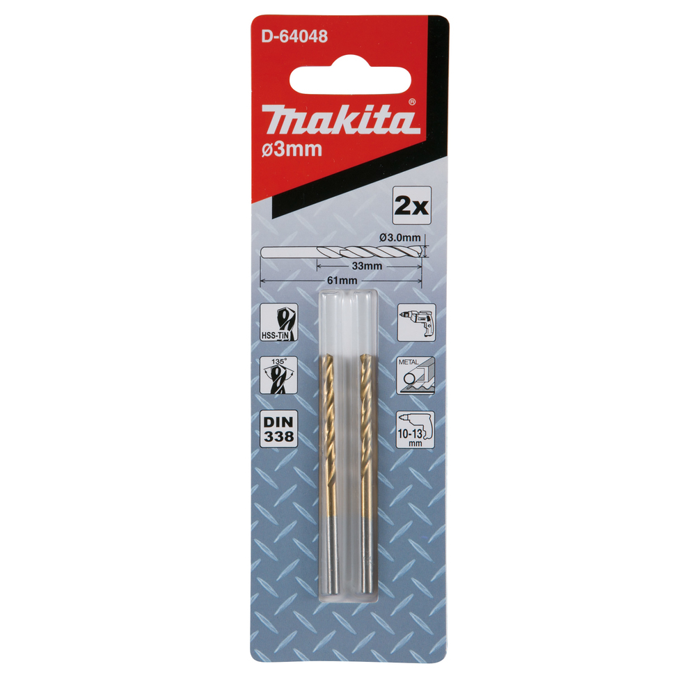 FORET METAL HSS-TiN D3x61MM - MAKITA - D-64048